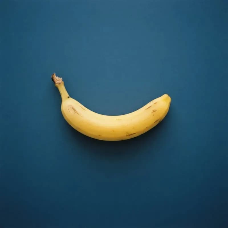 Reference image of a banana on a blue background used to extend a Gemini Omni 1.1 Flash clip