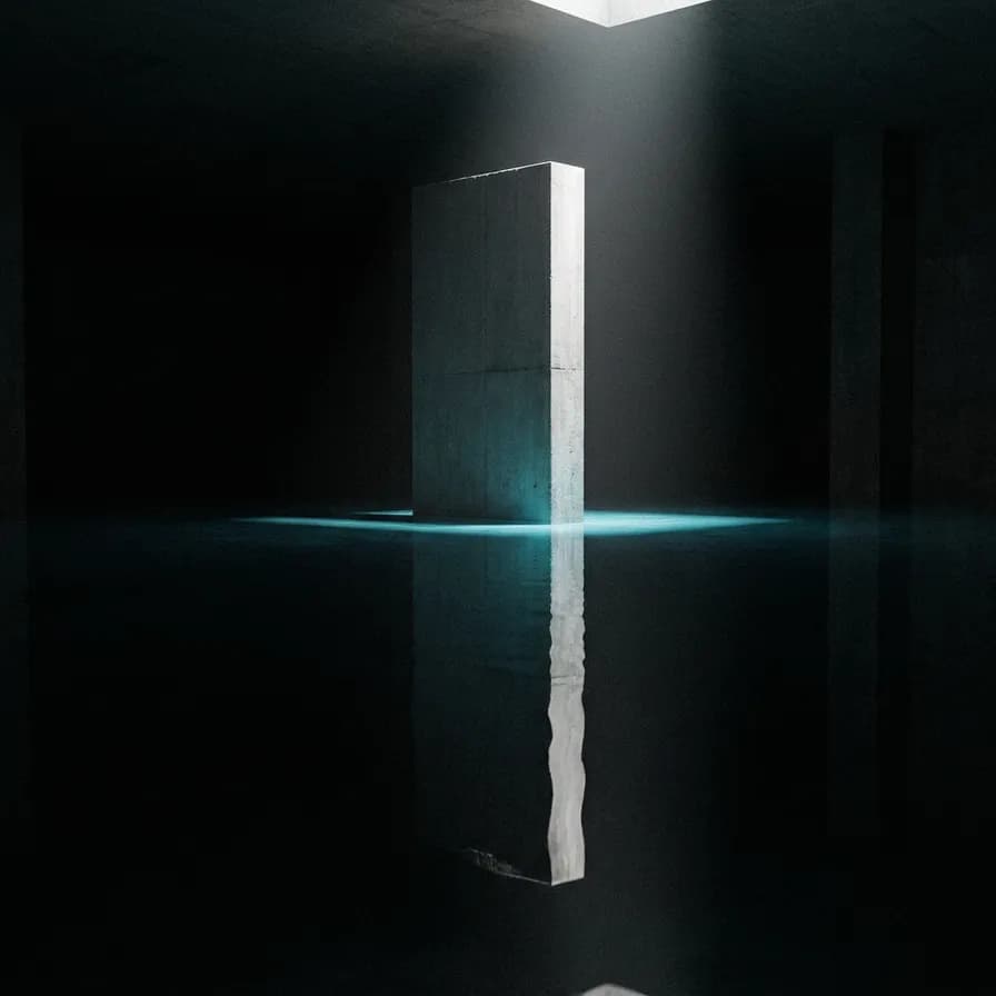 AI-generated album covers example — Techno — monolith, made with Nano Banana Pro on BananaBanana