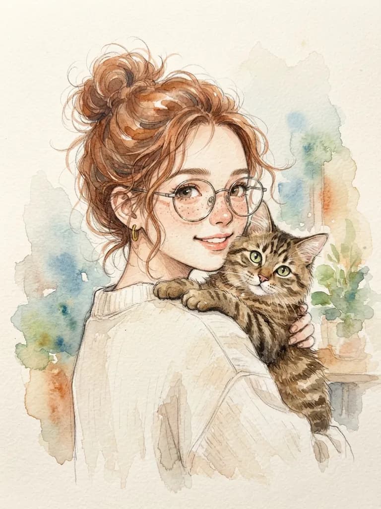 AI-generated anime art example — Watercolor anime portrait, made with Nano Banana 2 Lite on BananaBanana