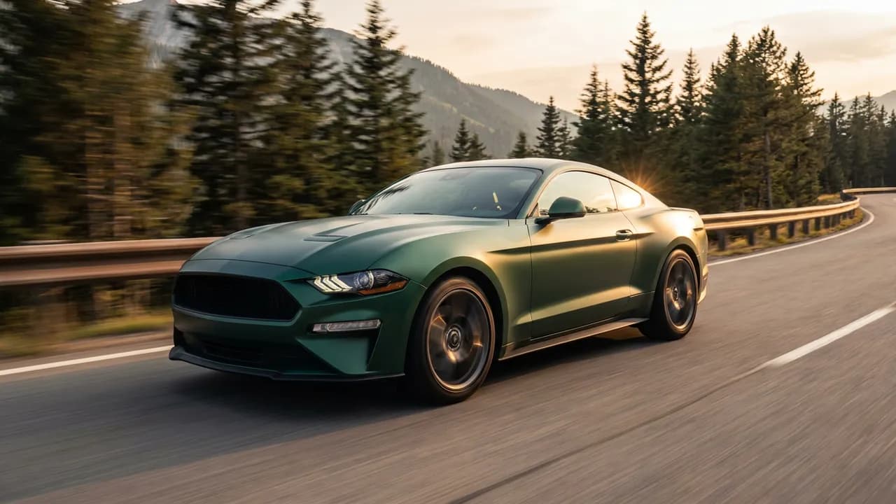 AI-generated car photography example — Rolling shot on a mountain pass, made with Nano Banana Pro on BananaBanana