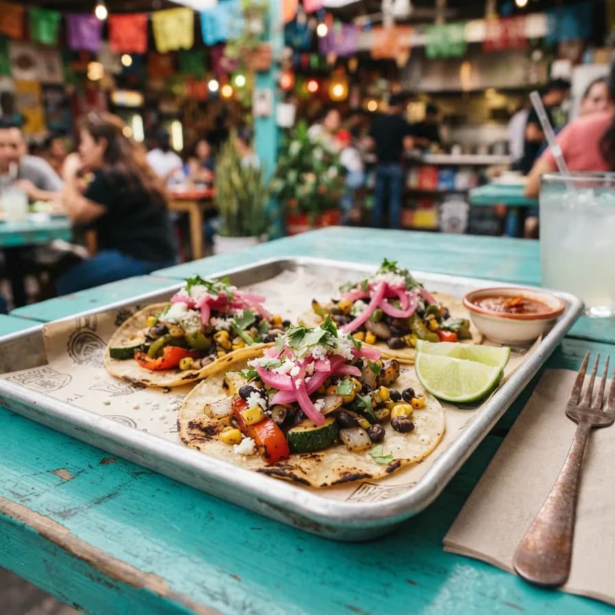 AI-generated food photography example — Street-style tacos, made with Nano Banana 2 Lite on BananaBanana
