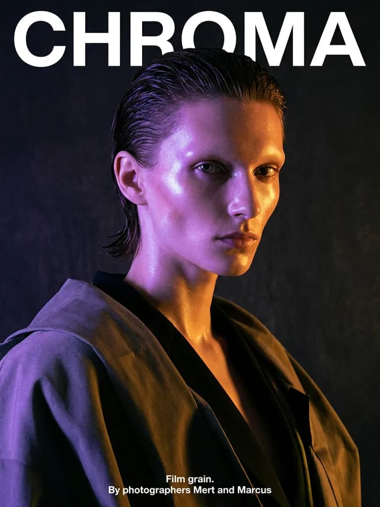 AI-generated portraits example — Editorial color gels, made with Nano Banana Pro on BananaBanana
