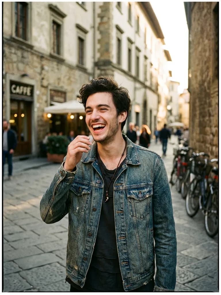 AI-generated portraits example — 35mm film street portrait, made with Nano Banana 2 on BananaBanana