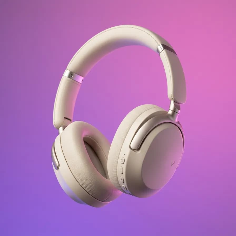 AI-generated product photography example — Tech on gradient, made with Nano Banana 2 on BananaBanana