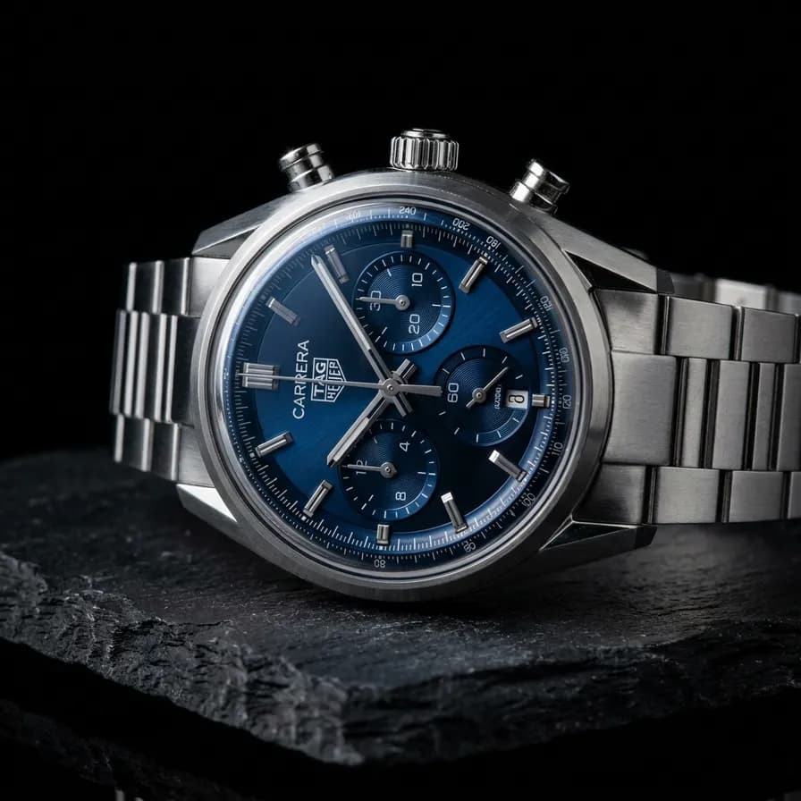 AI-generated product photography example — Dramatic watch macro, made with Nano Banana Pro on BananaBanana
