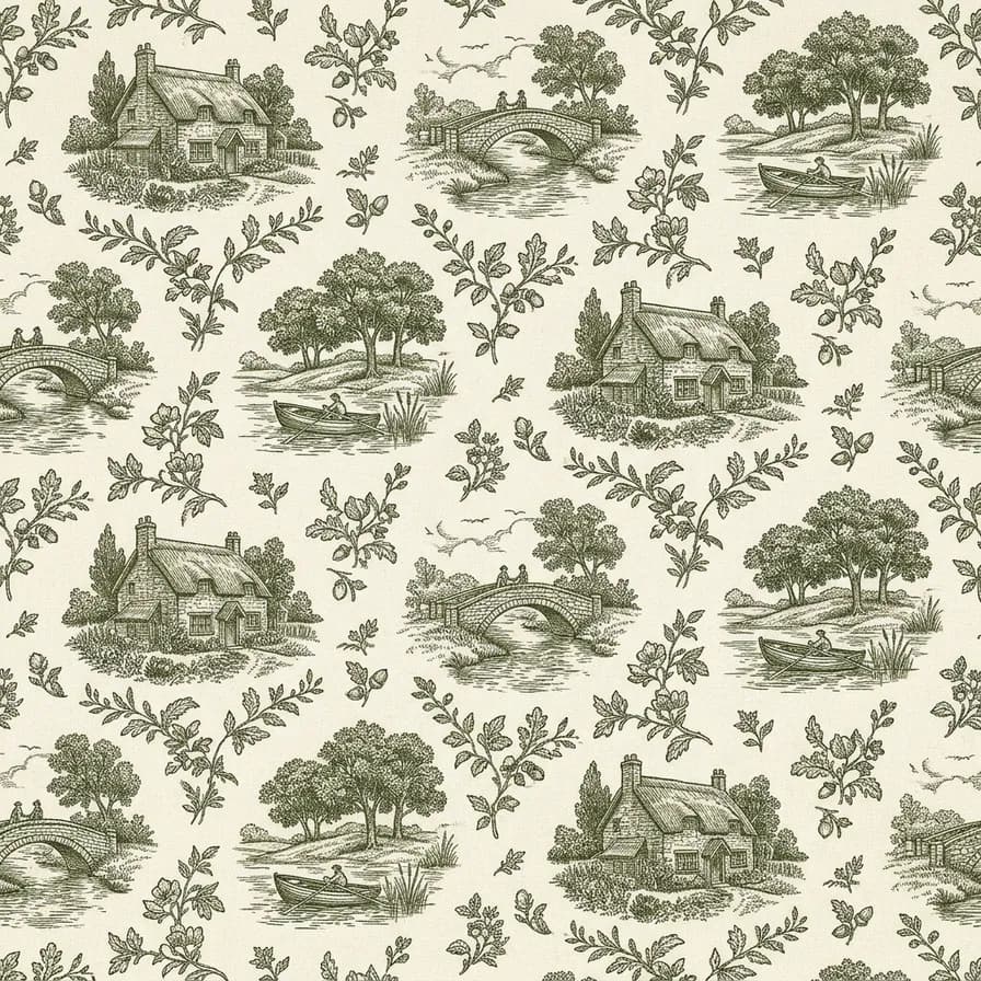 Contoh pola seamless hasil AI — Toile modern, dibuat dengan Nano Banana 2 di BananaBanana