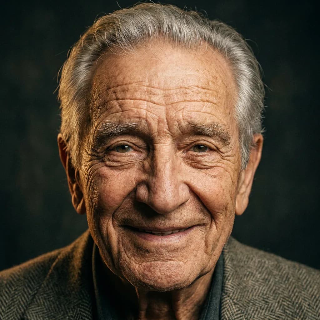 Elderly man portrait, Nano Banana Pro — tighter crop, most detailed skin texture and sharpest light gradient