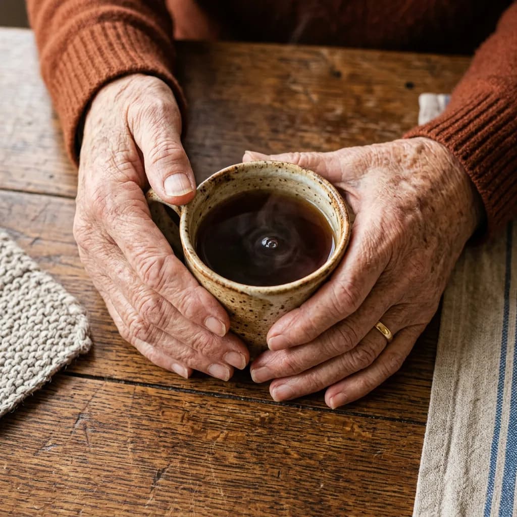Hands holding tea cup, Nano Banana 2