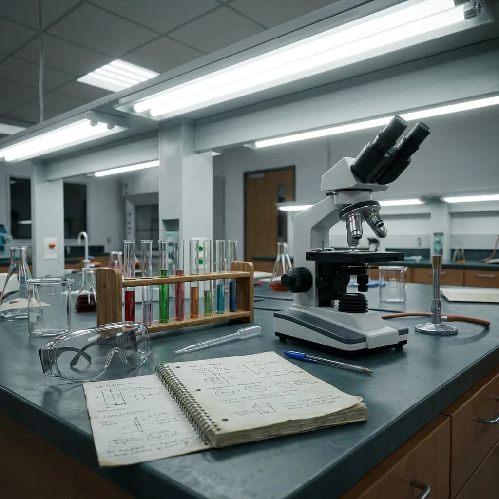 Science lab bench, Nano Banana Pro