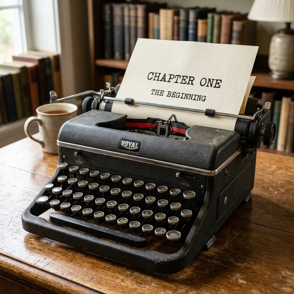 Typewriter with typed text, Nano Banana 2