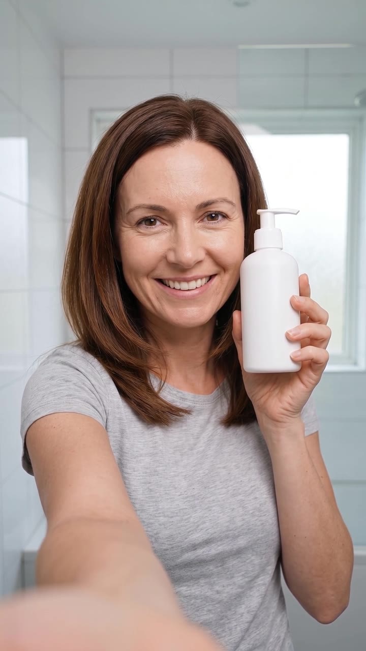 Selfie-Review: Produkt neben dem Gesicht, ein klarer Satz